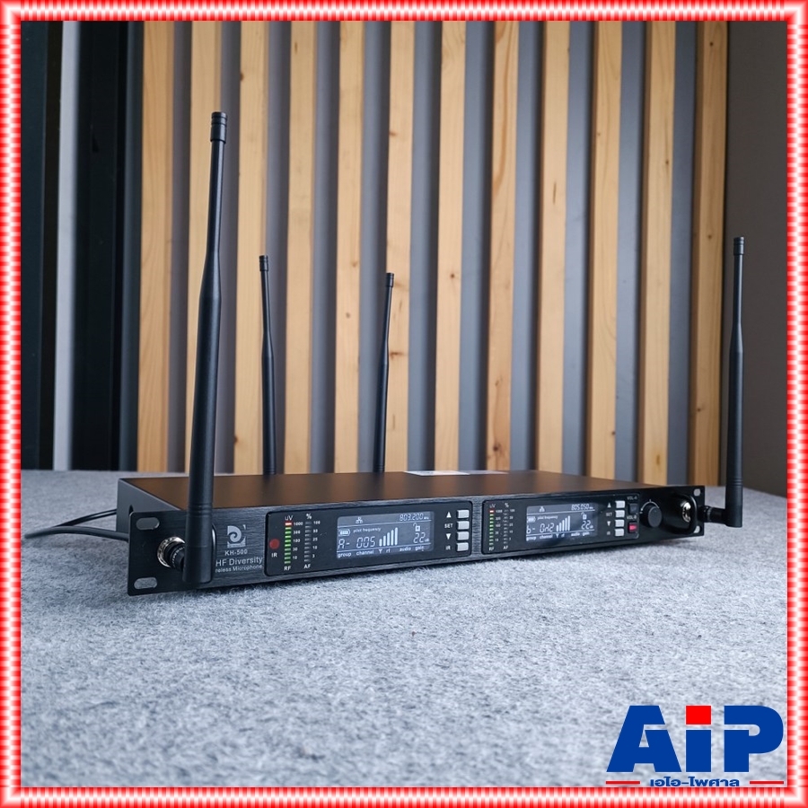 ความถี่ใหม่ กสทช DE ACOUSTIC KH500 NEW ไมค์ลอยมือถือคู่ UHF ปรับความถี่ได้ ไมค์ลอยคู่ KH 500 KH-500 แถมอุปกรณ์ย้ายเสา +++ กระเป๋าเก็บไมค์ 4เสา