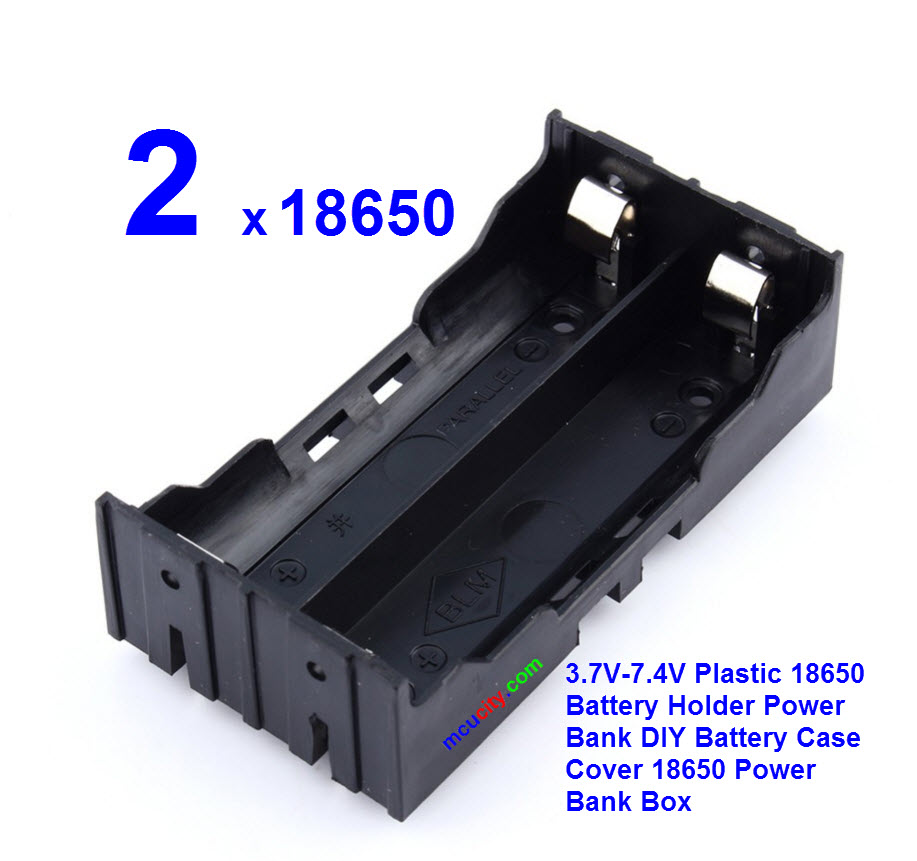 รางถ่าน 18650 แบบ 2 ก้อน แยกอิสระ (3.7-7.4V)