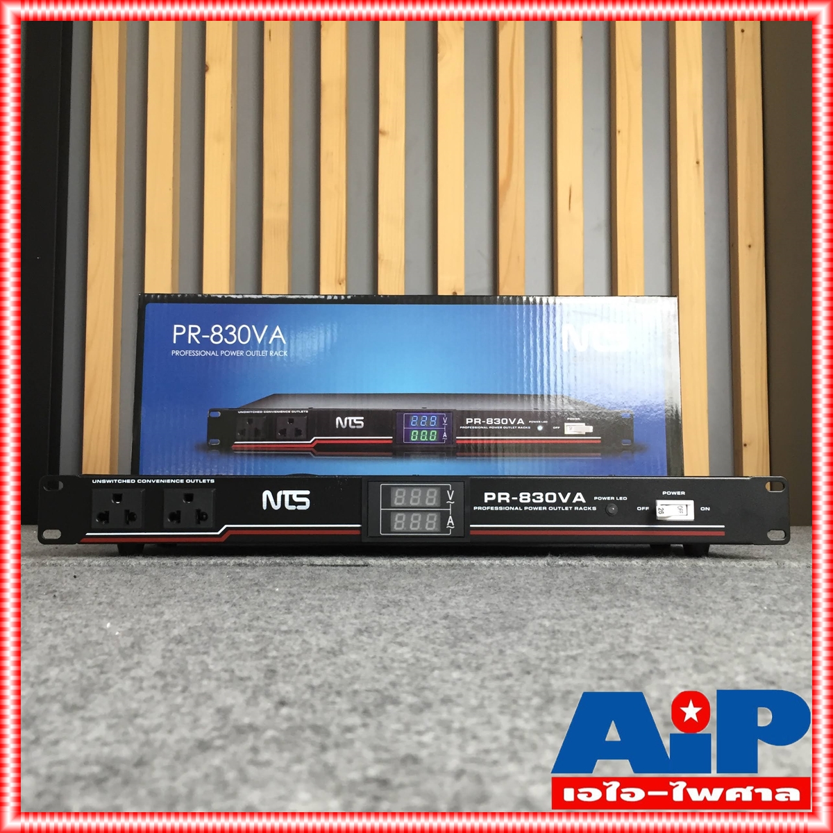 NTS PR830VAโชว์โวลท์และแอมป์ ปลั๊กรางจ่ายไฟสำหรับติดแล็ค BREAKER OUTLET PR 830 VA PR-830VA PR830 PR-830