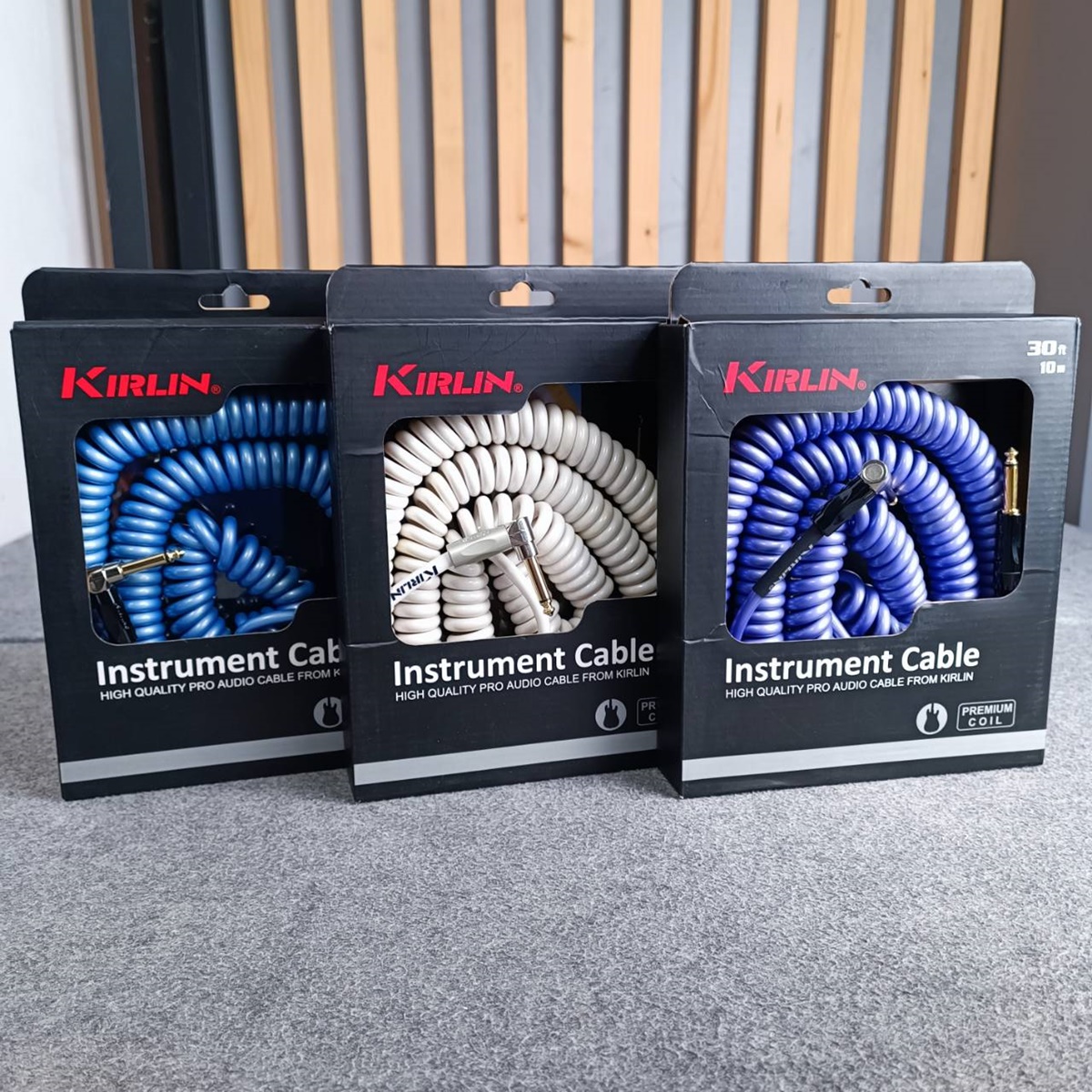 10เมตร(1เส้น) KIRLIN IPK-222BFGL สายกีต้าร์ 10เมตร มี3สีให้เลือก สีม่วง / ขาว / น้ำเงิน สายแจ็คกีต้าร์ 22AWG สายไมค์หัวท้าย สายสัญญาณสำเร็จรูป เอไอ-ไพศาล