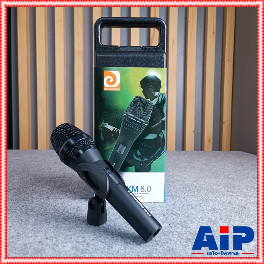 DE ACOUSTIC KM-8.0 ไมค์สาย Microphone ไมค์พร้อมสาย ไมโครโฟน ร้องเพลง ไมค์พูด ไมค์ คาราโอเกะ KM 8.0 KM8.0 เอไอ-ไพศาล