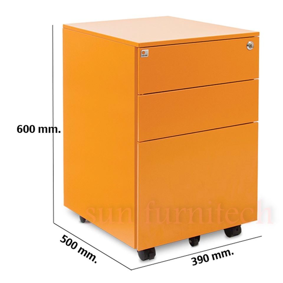 ตู้ลิ้นชักเหล็ก 3 ลิ้นชัก, ตู้เหล็ก 3 ลิ้นชักล้อเลื่อน มีระบบป้องกันการล้มในตัว Taiyo รุ่น PD-63