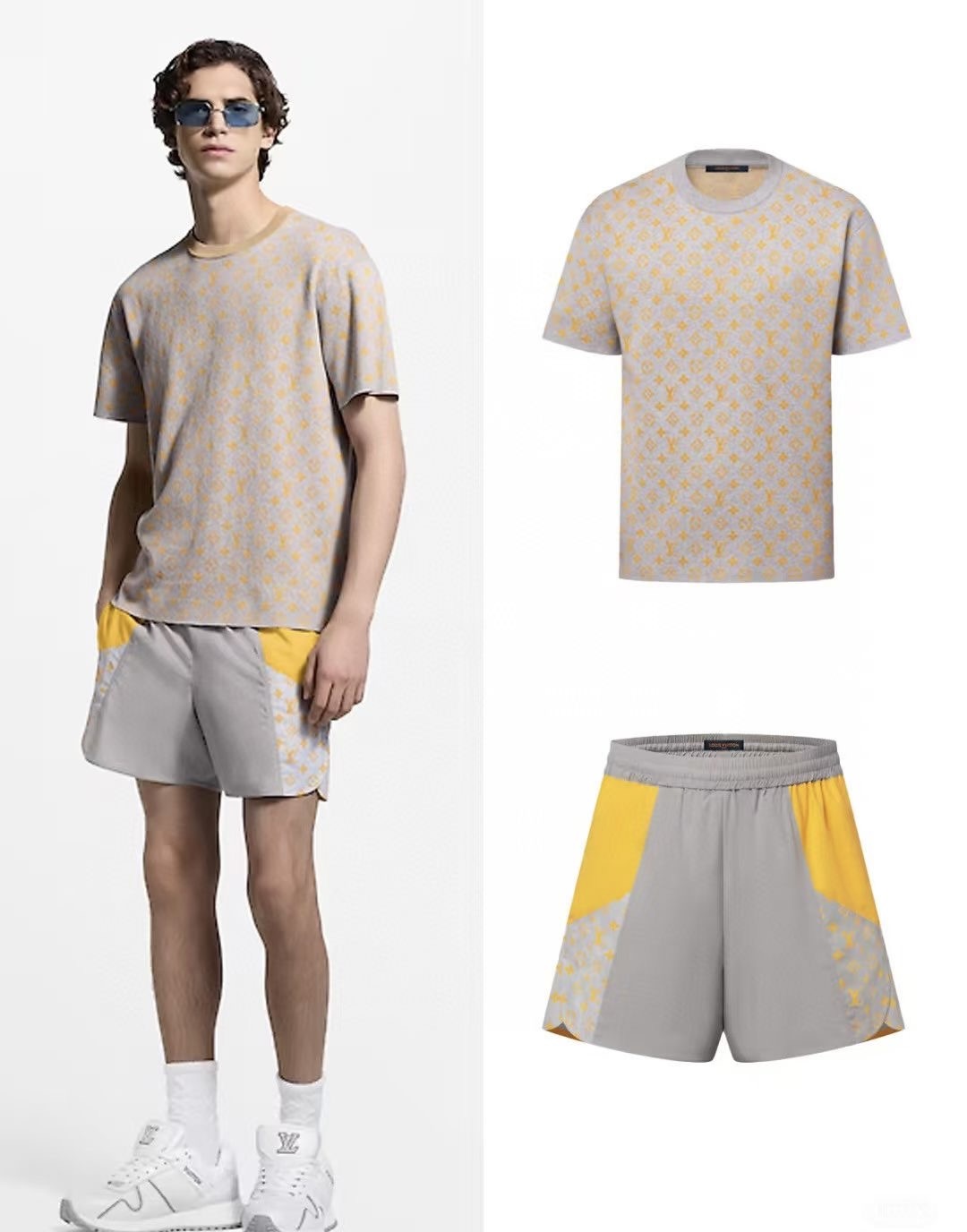 **do** กางเกงกีฬาขาสั้น LV Monogram Track Shorts สินค้าใหม่ ของแท้