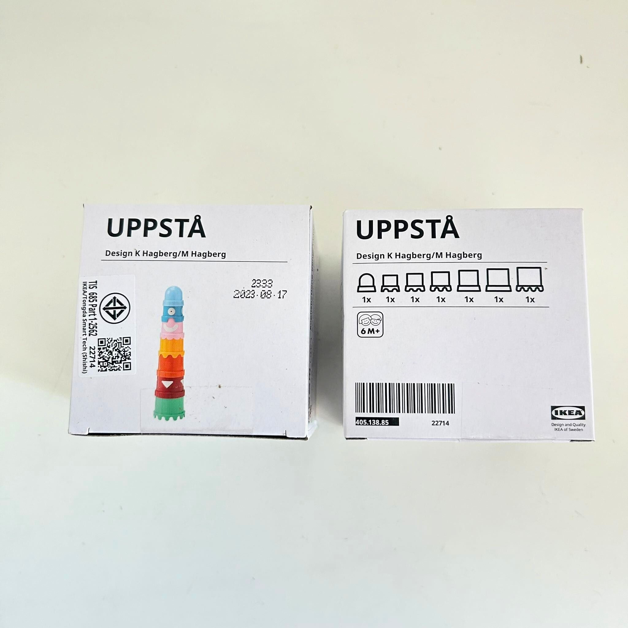 🍁พร้อมส่ง🍁IKEA UPPSTÅ อุปป์สตัว ชุดตัวต่อถ้วยพลาสติก, หลากสี IKEA ของแท้ 💯ของเล่นเสริมพัฒนาการ