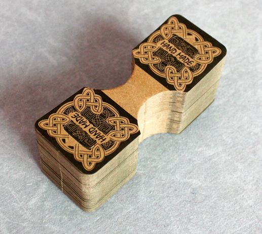 Tag กระดาษสำหรับสร้อยคอ ป้ายห้อยสร้อยคอ กระดาษน้ำตาล พิมพ์ลาย Handmade no 194331