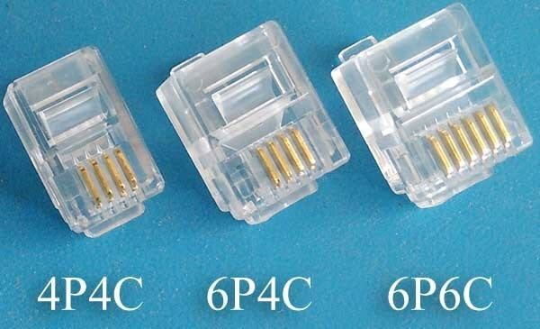 6P4C RJ11 RJ12 modular plug4-wire voice telephone line connector, RJ12 CNC crystal head