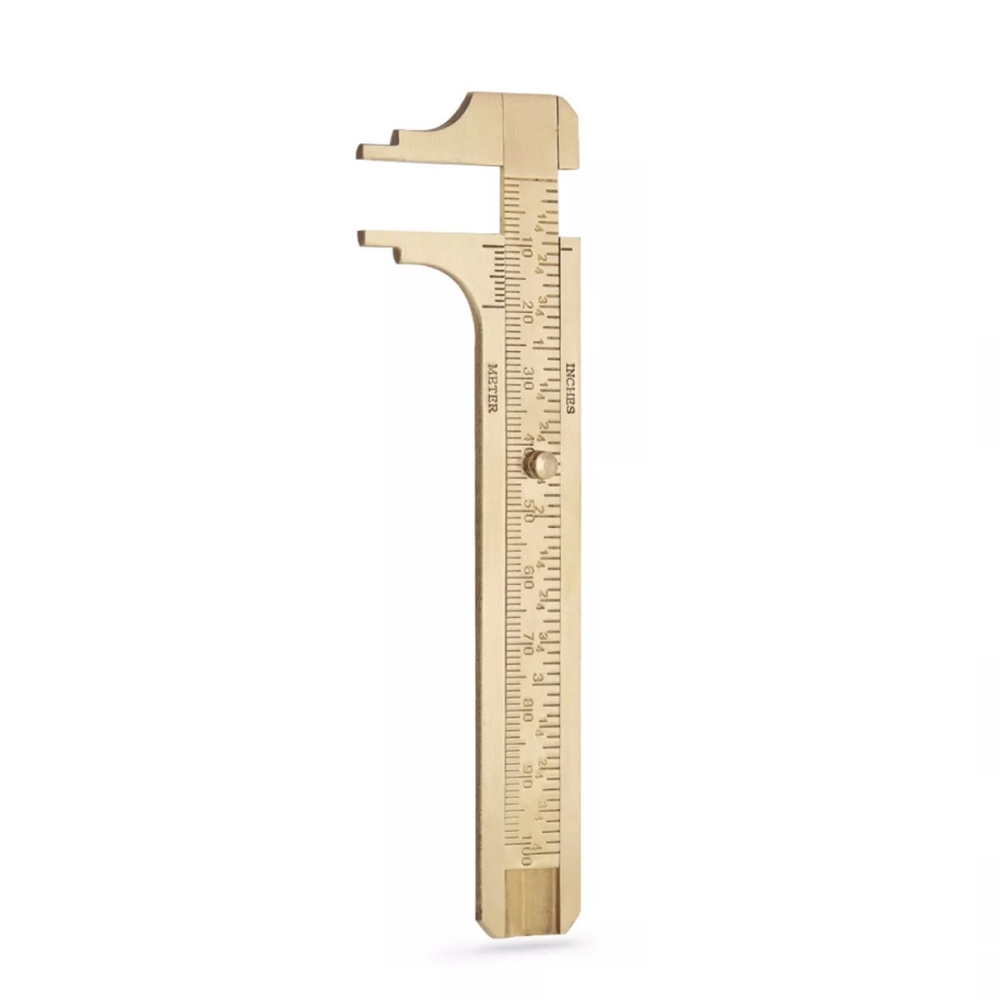 เวอร์เนีย เวอร์เนียทองเหลือง เวอร์เนียวัดขนาดงาน 0-100mm 4นิ้ว Vernier Caliper Scale วัดขนาด วัด ทองเหลือง น็อต สกรู ข้อต่อ ไม้บรรทัด