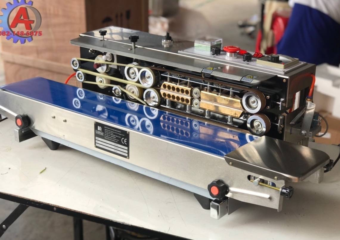 เครื่องซีลสายพาน ( แนวนอน แบบมีระบบพิมพ์วันที่ ) รุ่น FRD1000 W แบบเติมไนโตรเจน