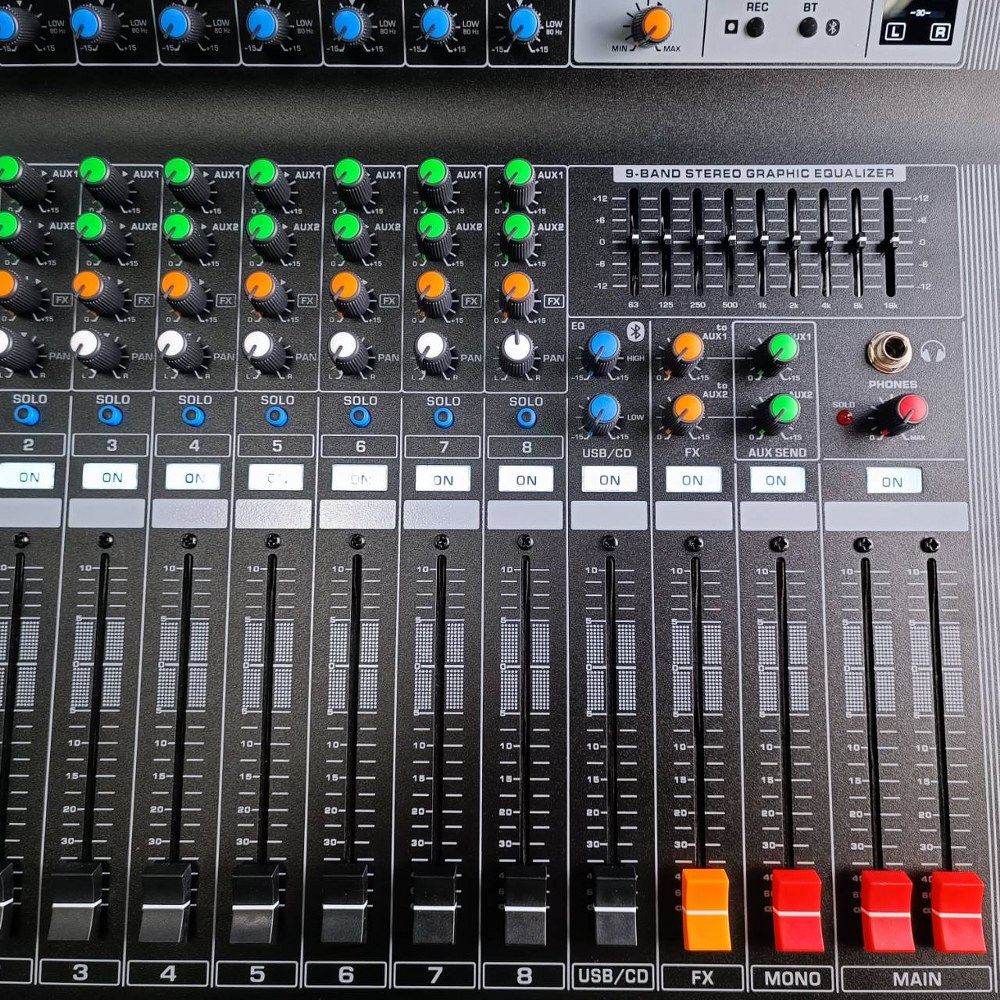 PROEUROTECH PMX-P8800 X4 POWERMIXER+บูลทูส เพาเวอร์มิกเซอร์ รุ่นใหม่ โปรยูโรเทค 8 ช่องไมค์ 4 ช่องขับลำโพง 800 วัตต์ ตัดความถี่ซับได้ PMX P8800 PMXP8800 เอไอ-ไพศาล