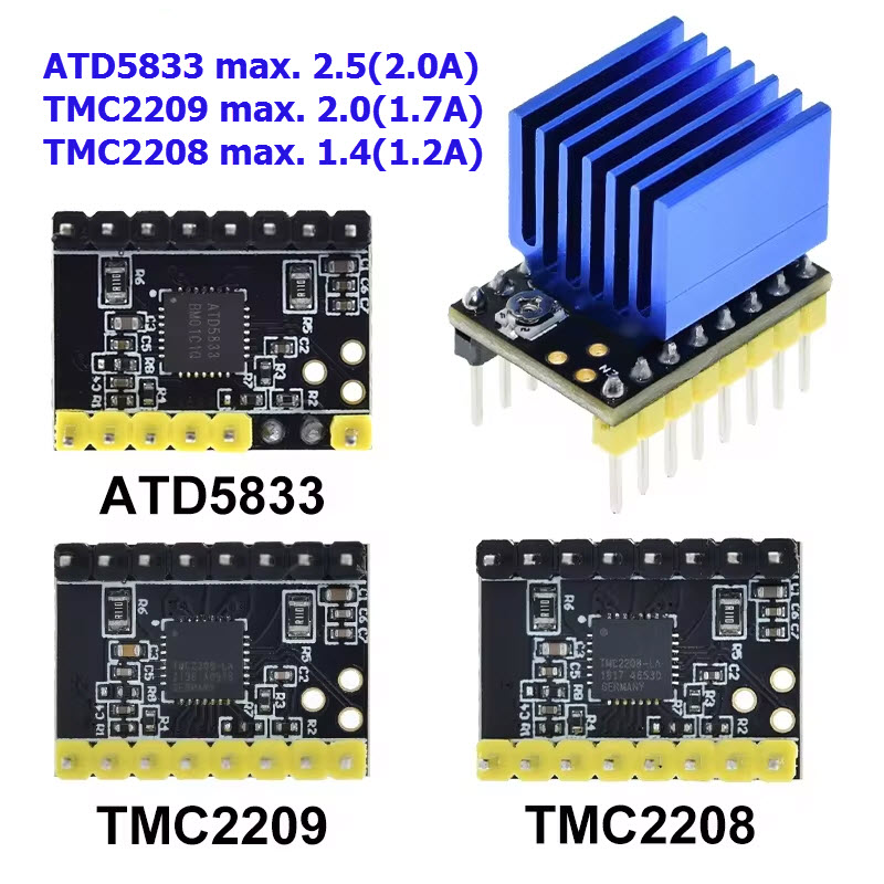 TMC2208 TMC2209 ATD5833 V2.0 With Heat Sink Stepper Motor Driver StepStick 3d Printer Parts 2.5A 256 Subdivision Silent Printing