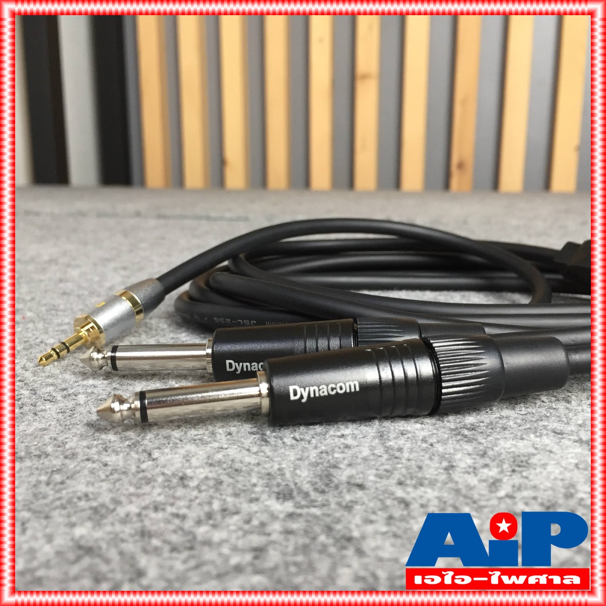 3เมตร DYNACOM สายP.TR-STออกP.MICเหล็กx2 J296/J304 สายดำ สายสัญญาณเสียง P.MONO 2P +TRS 3เมตร ยาว3เมตร เอไอ-ไพศาล