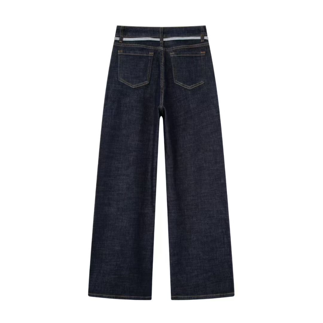 กางเกงยีนส์ขาตรง The Row มีผ้าคล้องเอว ของผู้หญิง สินค้าใหม่ ของแท้