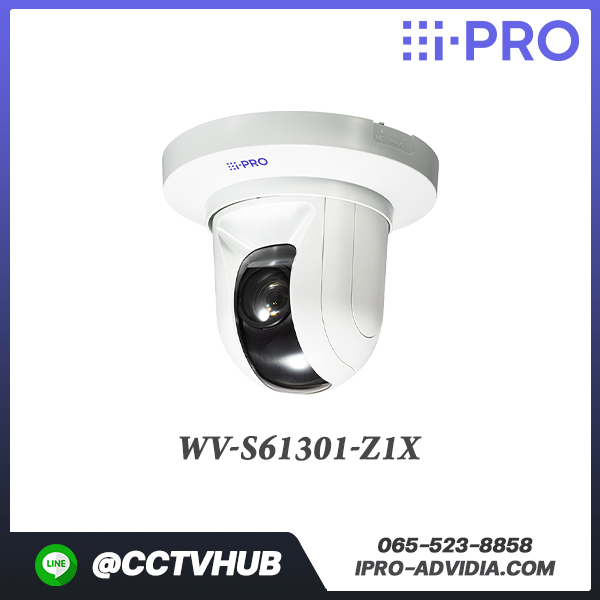 กล้อง PTZ i-PRO รุ่น WV-S61301-Z1X 2MP(1080p) Indoor PTZ Network Camera with 10x Optical Zoom Lens ,AI Engine