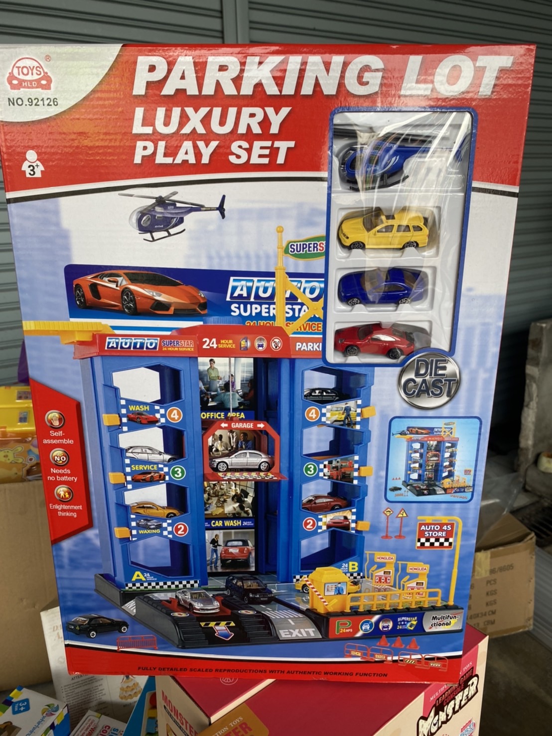 92126 ของเล่นเด็กลานจอดรถ ที่จอดรถของเล่น รางรถ 4 ชั้น