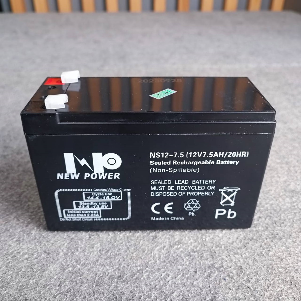 ของใหม่ รับประกัน1ปี NEW POWER 12V 7.5AH แบตเตอรี่แห้ง แบตเตอรี่ UPS 7.5A Battery แบตสำหรับสำรองไฟ แบตUPS แบตเตอรี่UPS เครื่องสำรองไฟฉุกเฉิน เอไอ-ไพศาล