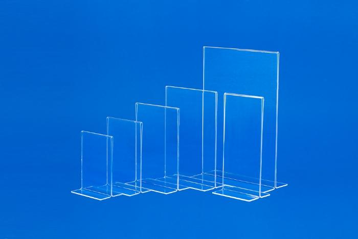 กอบที่วางโบรชัวร์ โชว์ภาพ อะคริลิค อะคริลิก xcแนวตั้ง Acrylic Frame T Stand