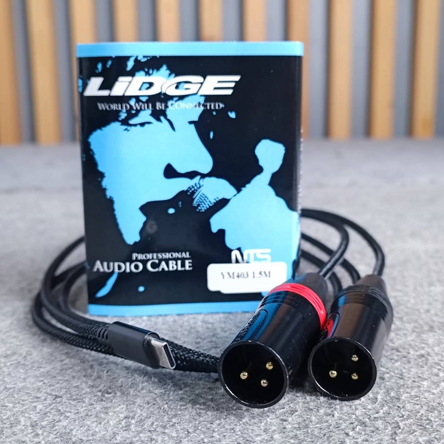 ยาว1.5เมตร LIDGE YM-403 1.5เมตร สาย USB TYPE-C ออก XLRผู้x2 สายสัญญาณเสียง type C - P.XLRx2 เอไอ-ไพศาล