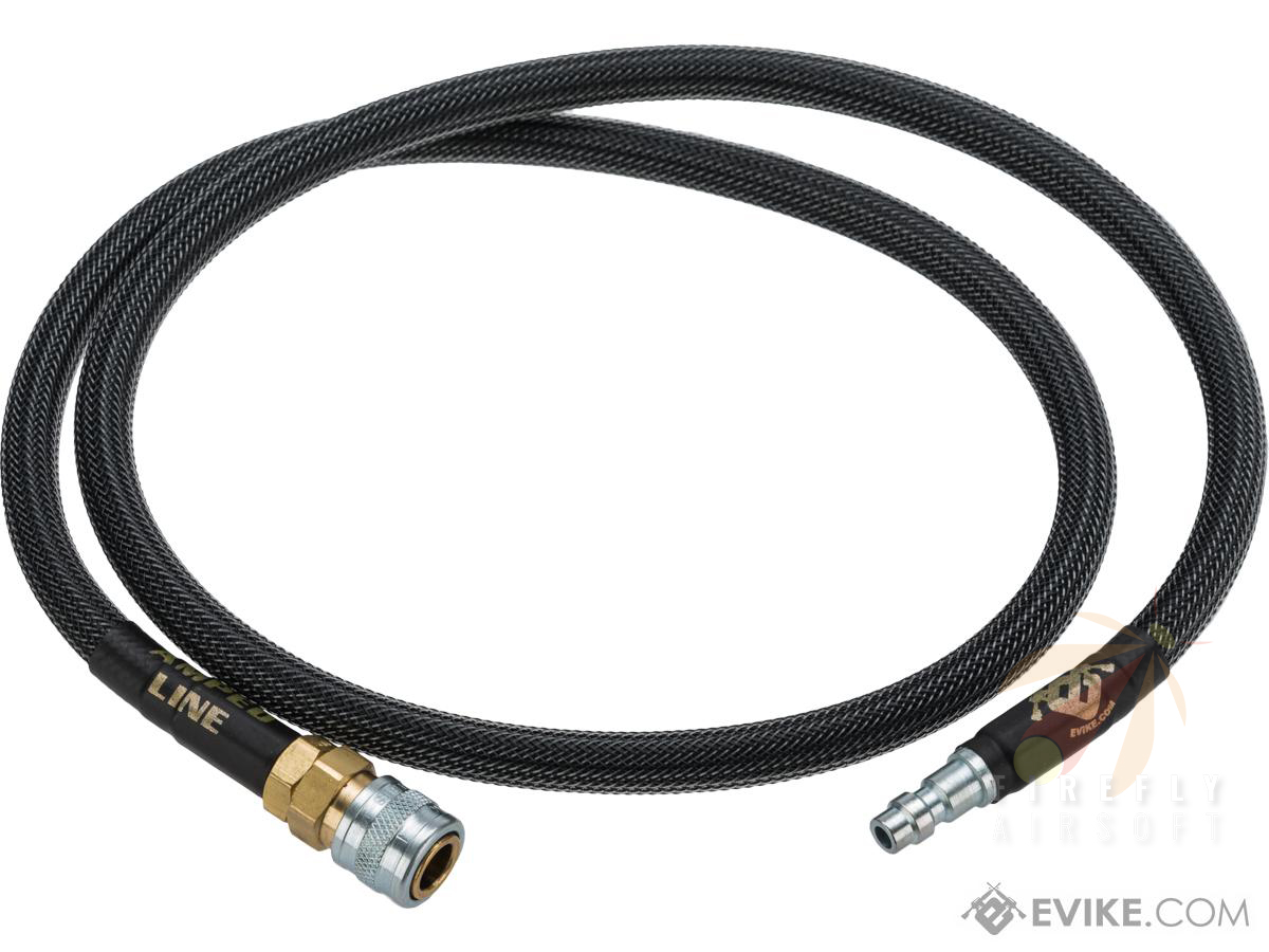 Amped Airsoft 36in. Standard Braided Hose for HPA Systems with Quick Detach Fittings (Color: Carbon)