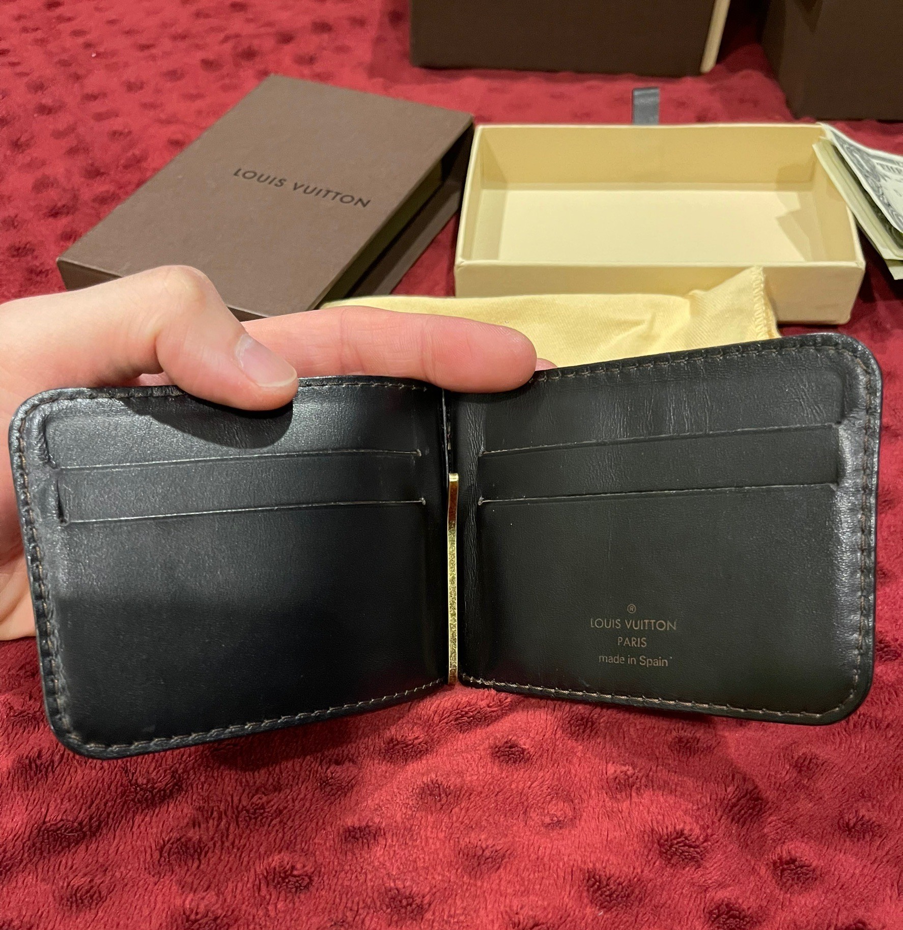 Money Clip Louis Vuitton Vintage Utah Brown 4 Cards (สภาพ 90 %)