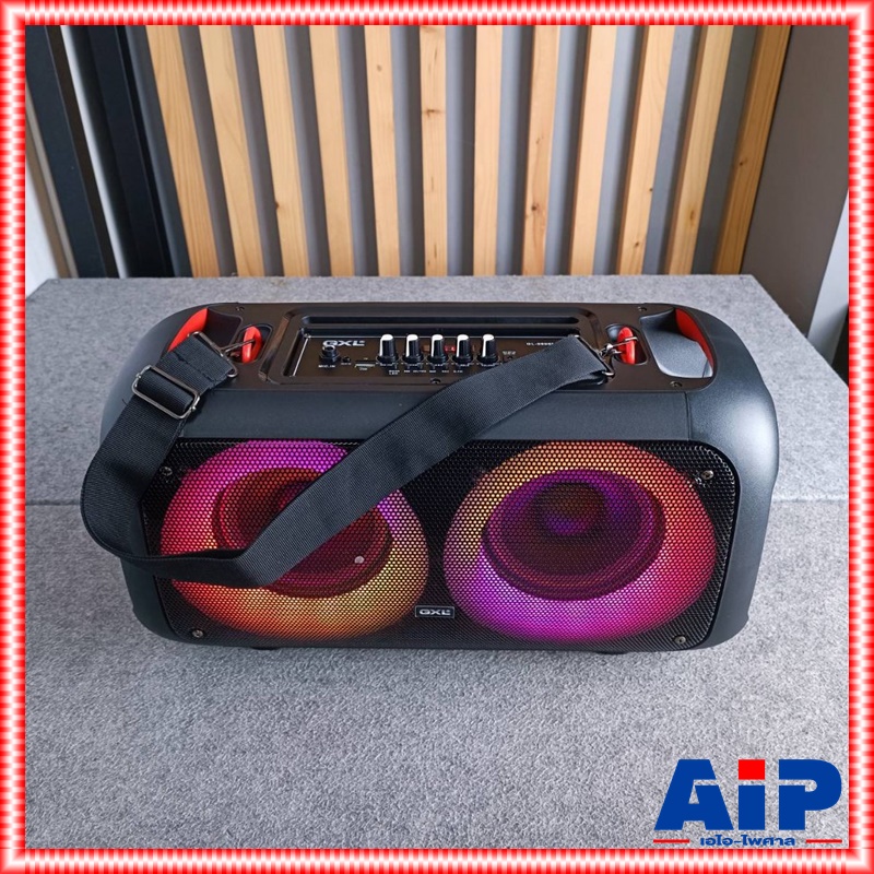 GXL GL-9696MB ลำโพง พร้อมไมค์ลอย2ตัว ON THE GO มีไฟ LED มีแบตเตอรี่ภายในตัว GXL ลำโพงบลูทูธ ลำโพงเคลื่อนที่ ตู้ลำโพงเอนกประสงค์ GL 9696MB GL9696MB เอไอ-ไพศาล