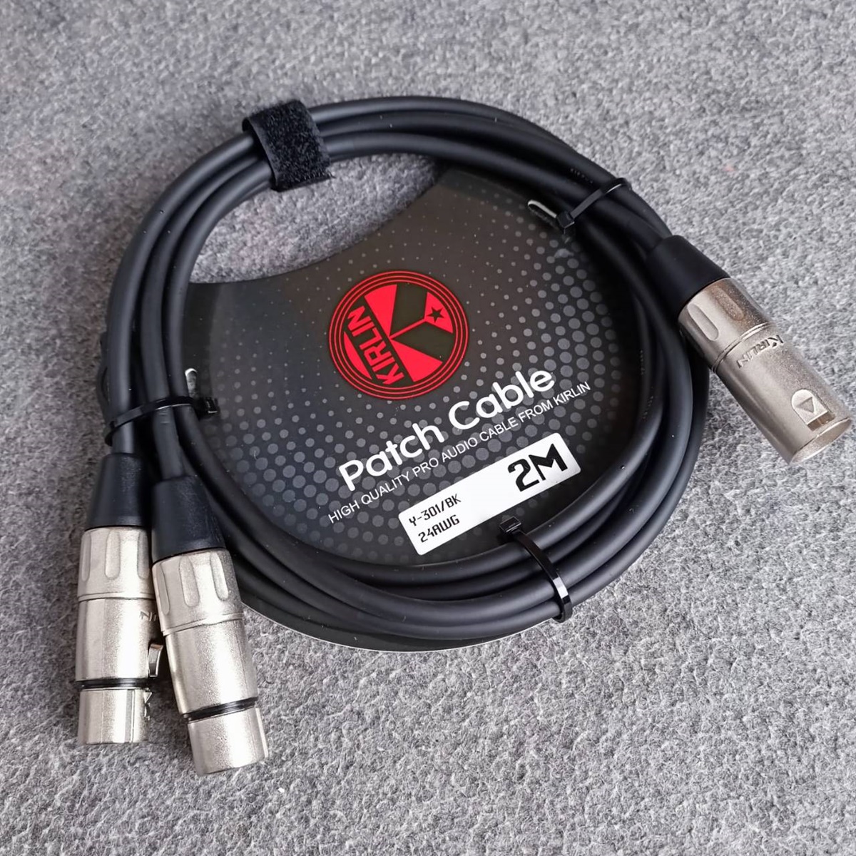 2เมตร KIRLIN Y-301 สายY XLR ผู้ x1 ออก XLR เมีย x2 ยาว 2เมตร 24awg สายสัญญาณ CANNONผู้ x1 - CANNONเมีย x2 สายสัญญาณสำเร็จรูป เอไอ-ไพศาล