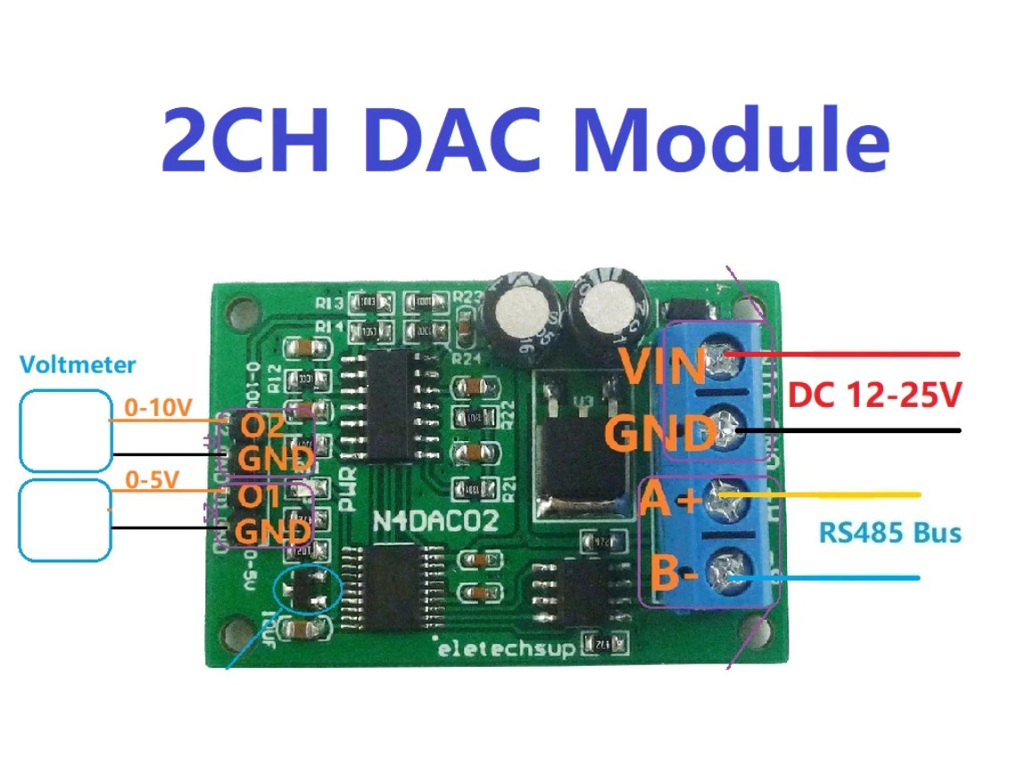 Modbus RS485 to 0-5V 0-10V Voltage Signal Generator DAC