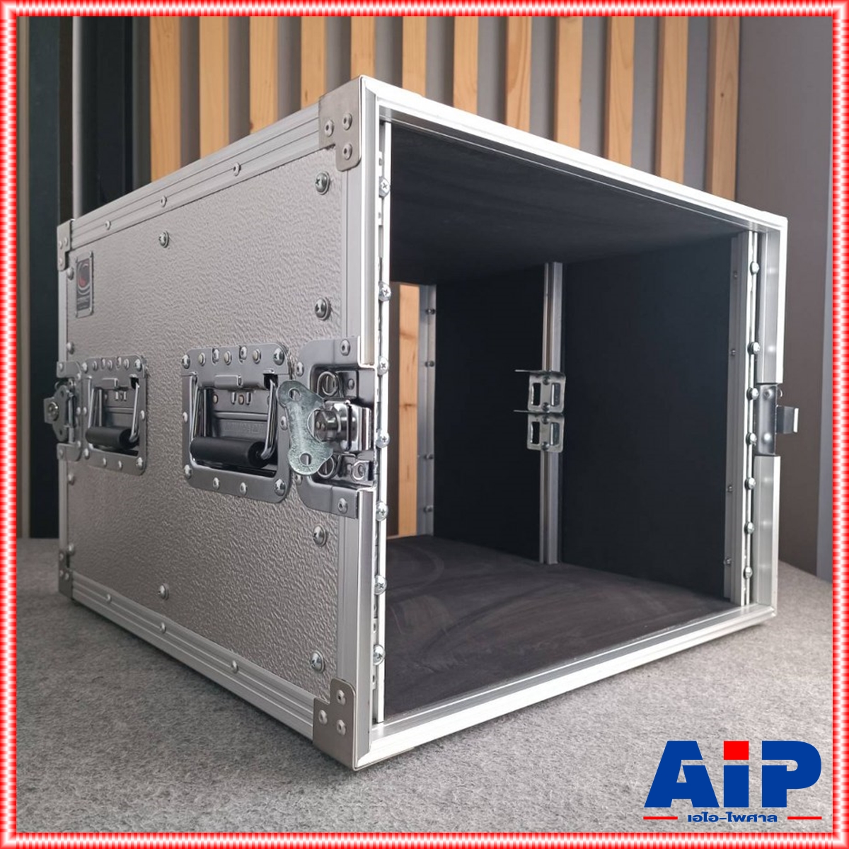 COMPACT B-8U 2ฝาหน้า-หลัง ลึก21" ผิวอลูมิเนียม แร็ค กล่องใส่เครื่องเสียง แร็คลึก21นิ้ว RACK8U เอไอ-ไพศาล