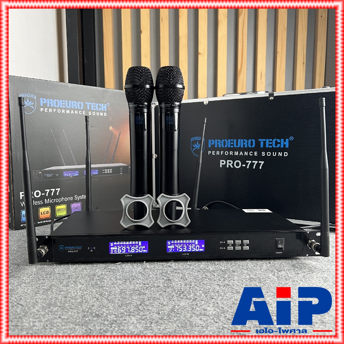 *รุ่นมีกระเป๋า* 4เสา PROEUROTECH PRO-777 ไมค์ลอยมือถือคู่UHF ไมค์ลอยปรับความถี่ มี2ช่วงความถี่ โปรยูโรเทค 4เสารับสัญญาณ PRO 777 PRO777 PRO EUROTECH เอไอ-ไพศาล