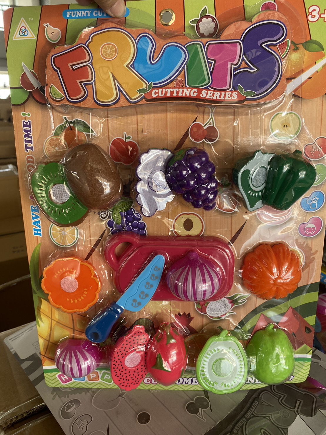 611-76 ของเล่นเด็กชุดหั่นผักผลไม้ ชุดผักผลไม้ผ่าซีก ผลไม้หั่นจำลอง ปลีกแผงละ