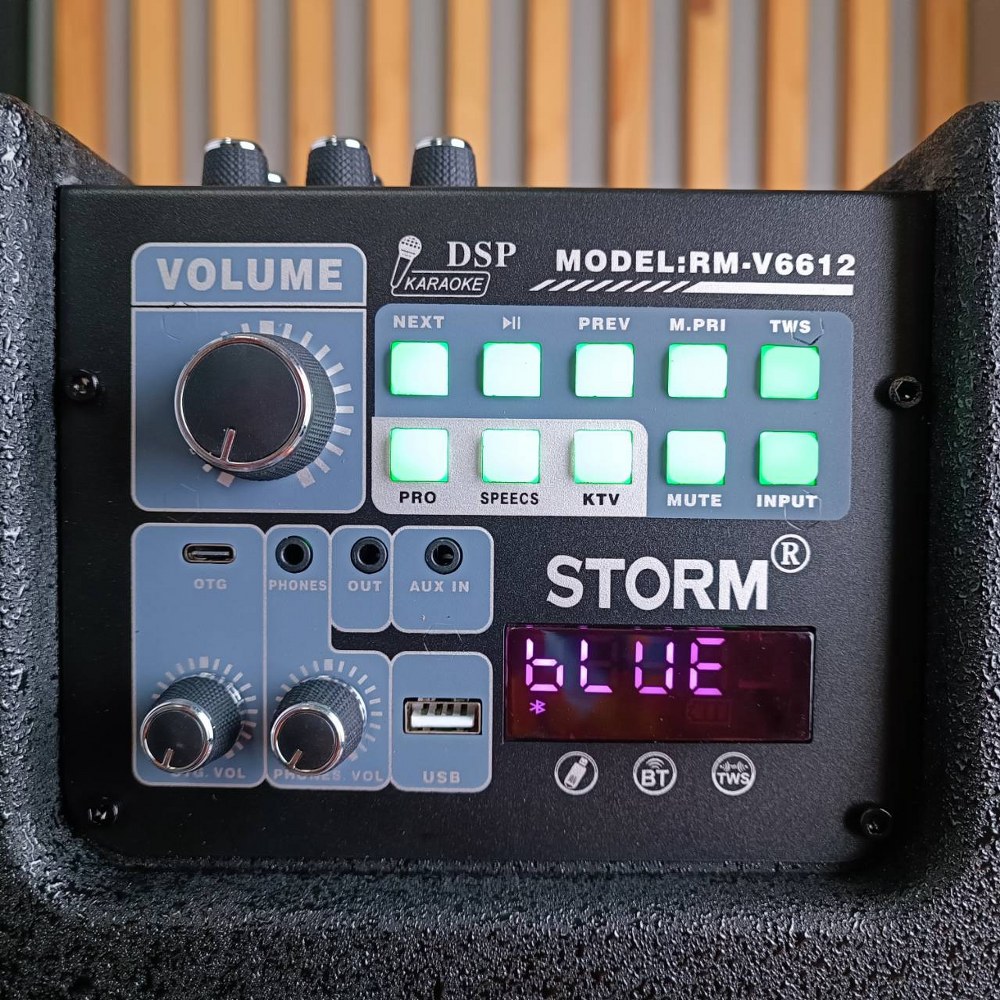 STORM RM-V6612 ตู้ลำโพงไม้ พร้อมไมค์ลอย2ตัว รองรับสัญญาณ Bluetooth MP3/USB RM V6612 ลำโพง RMV6612 บลูทูธ ลำโพงอเนกประสงค์ เอไอ-ไพศาล
