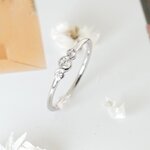 แหวนเพชรทรงมินิมอล เพชรหนัก 9 ตังค์ (Minimal Diamond Ring 0.09 Carat)