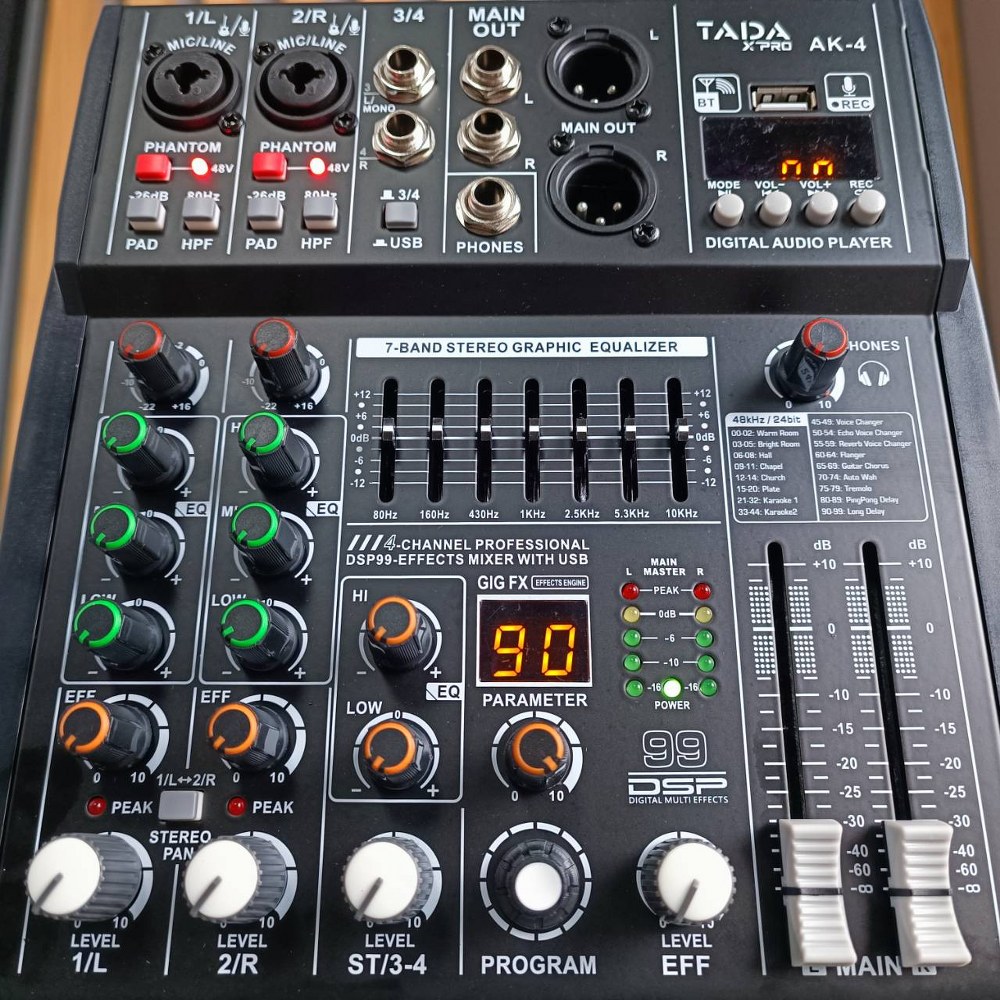 TADA AK-4 MIXER มิกเซอร์ มิกเซอร์อนาล็อก 4 แชนแนล มิกซ์ เครื่องผสมสัญญาณเสียง ธาดา AK 4 AK4 เอไอ-ไพศาล