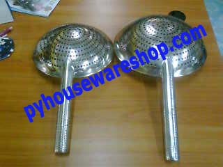 ตะแกรงลวกเส้นสเตนเลส,กระชอนมีรูสเตนเลส,กระชอนตักของทอดสเตนเลสด้ามตัน,กระชอนลวกบะหมี่เส้้นสเตนเลส,กระชอนสเด็ดน้ำสเตนเลส