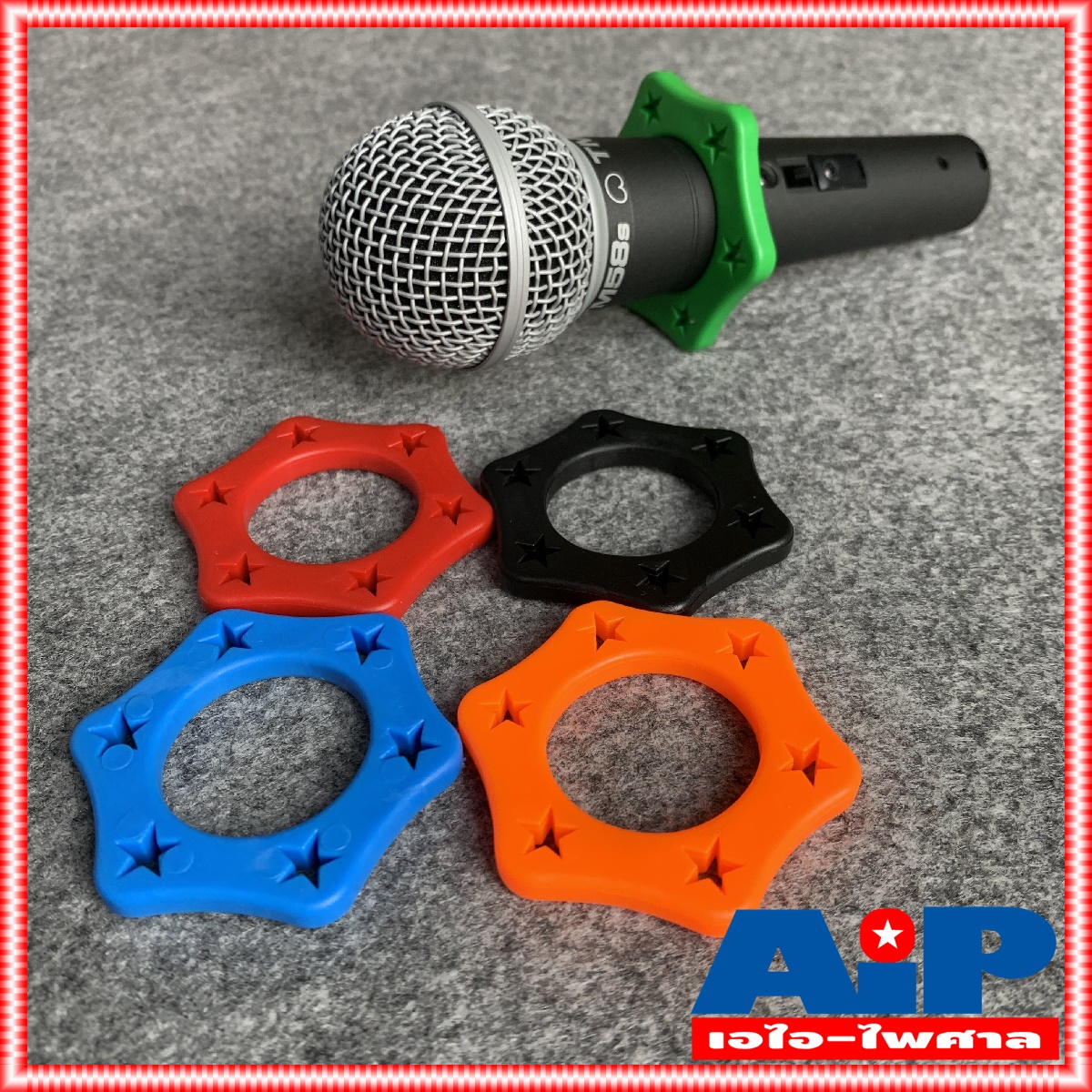 1อัน มี5สีให้เลือก ยางกันกลิ้งไมค์สาย A1 ลายดาว รู34mm ไมค์สาย กัน กลิ้ง ไมค์ A-1 กันกลิ้ง ไมโครโฟน ยางกันกลิ้งลายดาว