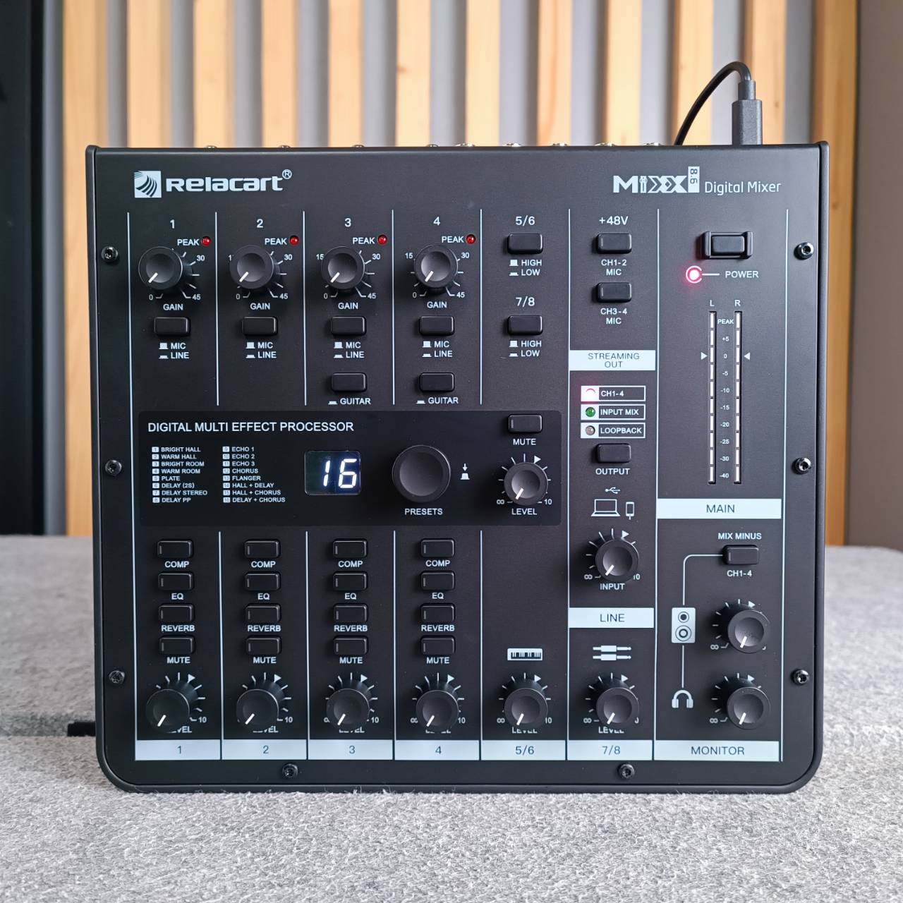 RELACART MIXX8.6 mixer มิกเซอร์ มิกเซอร์ดิจิตอล 8 อินพุต เสียบไมค์ได้ 4 ช่อง MIXX-8.6 ดิจิตอลมิกเซอร์ MIXX 8.6 เอไอ-ไพศาล