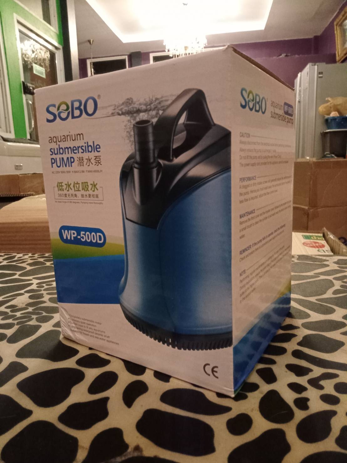 SOBO WP-500D ปั๊มน้ำไดโว่ 4500 L/H กำลังไฟ 55W.