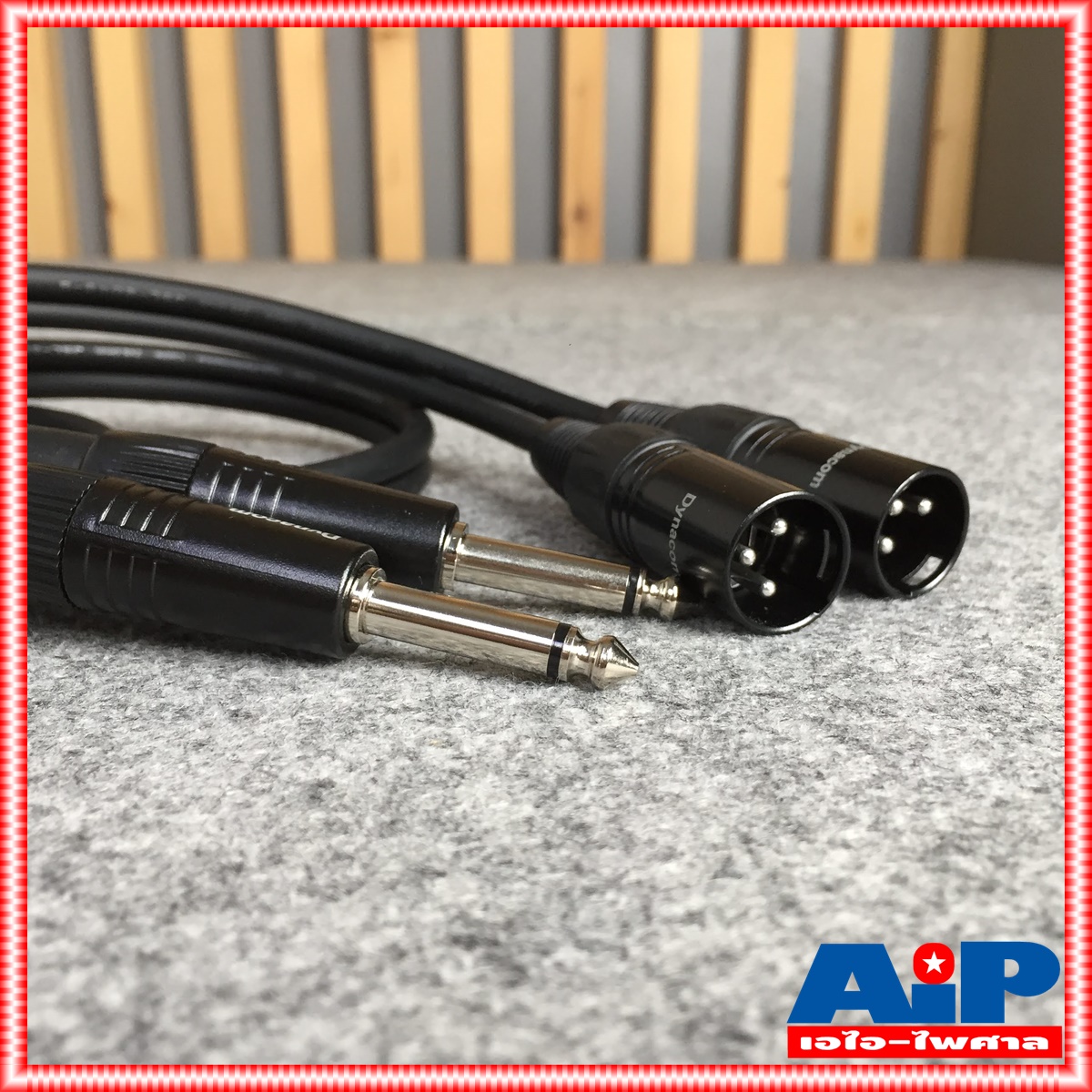 1เมตร DYNACOM สาย P.CANNON- P.MIC ข้างละ2หัว J2049-6 สายดำ สายแคนนอนตัวผู้ 2หัว ออก ปลั๊กไมค์โนโน2หัว สายสัญญาณ ไดน่าคอม เอไอ-ไพศาล