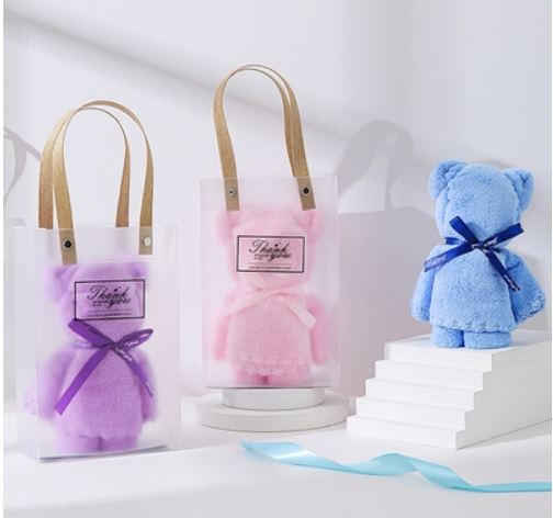 ของขวัญ ของแจก ของชำร่วยงานแต่งงาน ผ้าอเนกประสงค์ หมีน้อย พร้อม ถุง แพ็คเกจ น่ารัก 849411
