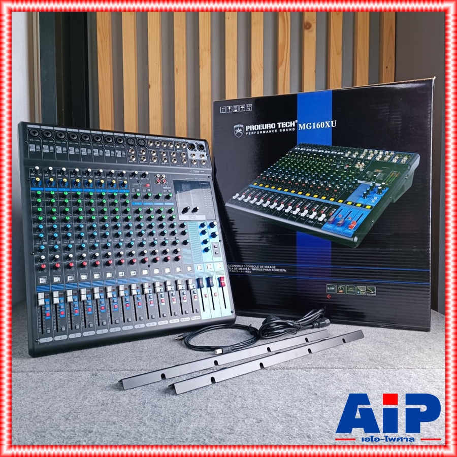 PROEUROTECH MG-160XU MIXER มีอินเตอร์เฟสในตัว PRO EUROTECH MG 160 XU มิกเซอร์ 16ช่อง MG160 แถมปีกใส่RACK เอไอ-ไพศาล
