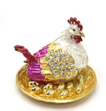 ไก่กับไข่ทองคำ ของตกแต่งบ้าน ของขวัญขึ้นปีใหม่ ขึ้นบ้านใหม่ กล่องใส่เครื่องประดับ รูป ไก่ทองคำ 779714