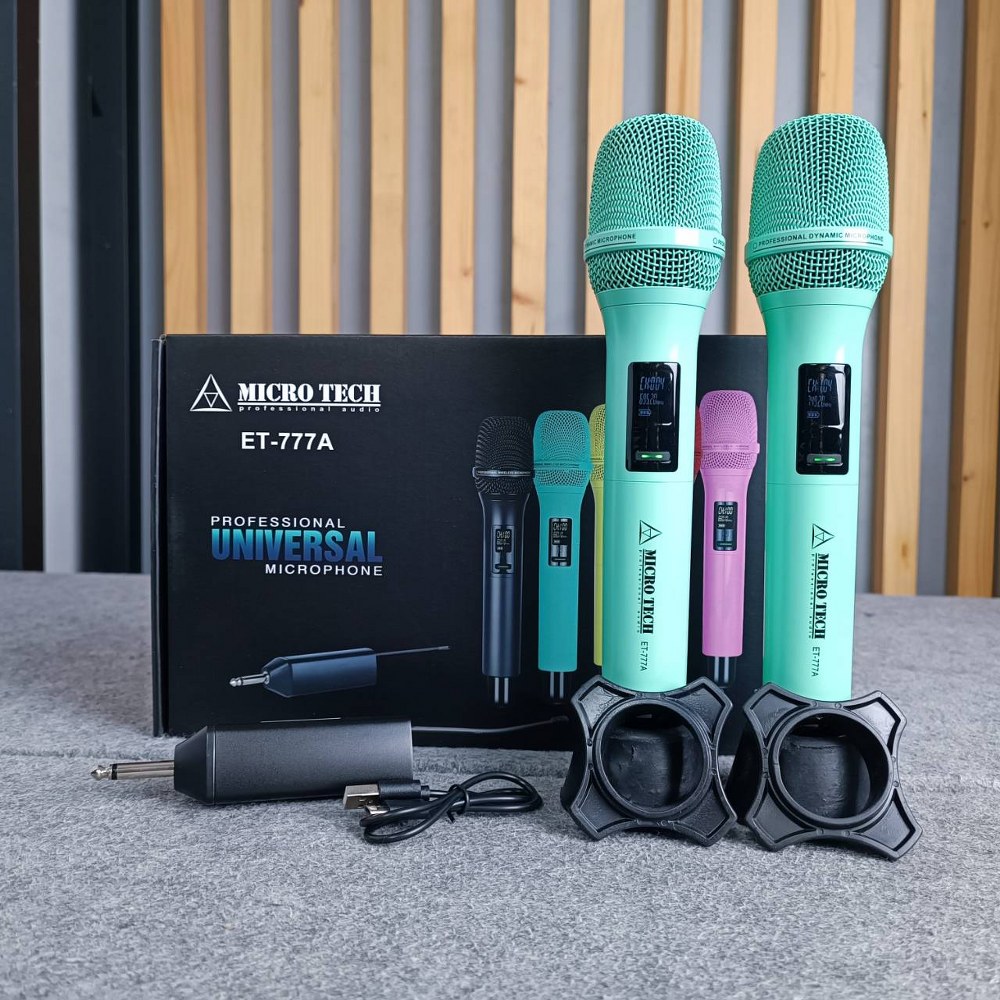 มี 4 สีให้เลือก MICROTECH ET-777A ไมค์ลอย ถือคู่ UHF เครื่องรับเล็ก เขียว / เหลือง / ส้ม / ชมพู ET 777A ET777A ไมค์ลอยมือถือคู่UHF ไมโครโฟนแบบไร้สาย เอไอ-ไพศาล