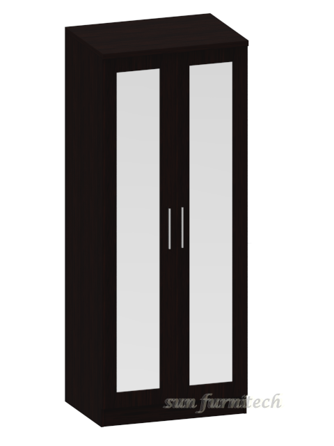 ตู้เสื้อผ้า 80 cm. 2 บานเปิดกระจกเ หบ้าบานเมลามีน exclusive รุ่น WR-80c