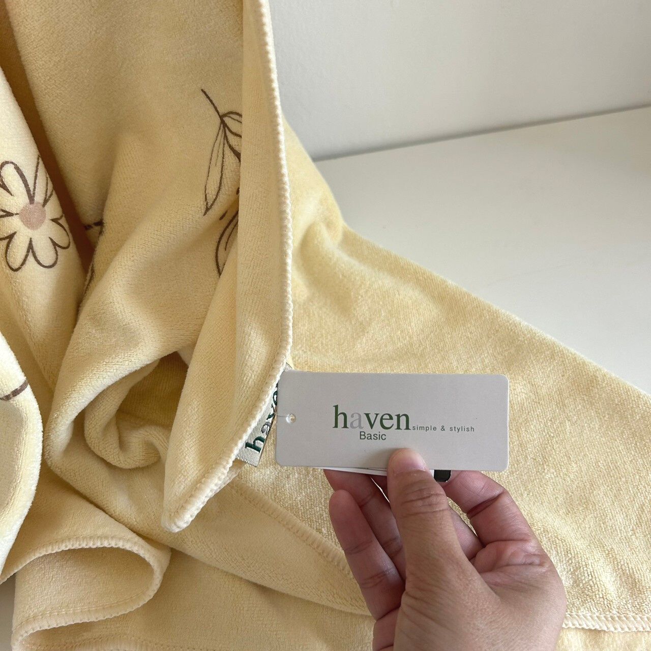 🍀HAVEN Towel Microfiber🍀ผ้าเช็ดตัว ผ้าขนหนู ไมโครไฟเบอร์ ขนาด 28*56 นิ้ว HAVEN แท้💯MPC Rabbit Yellow