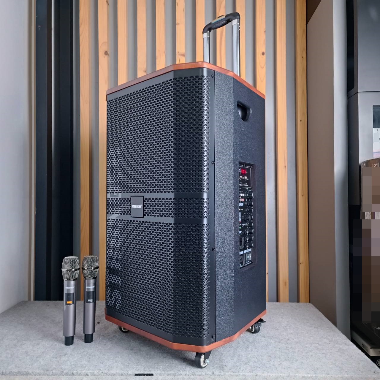 STRONGER STG-8115A ตู้ลำโพงไม้ ล้อลาก 15นิ้ว พร้อมไมค์ลอย ลำโพงบลูธูท ลำโพงพกพา ลำโพงล้อลาก ลำโพงกลางแจ้ง STG 8115A STG8115A เอไอ-ไพศาล