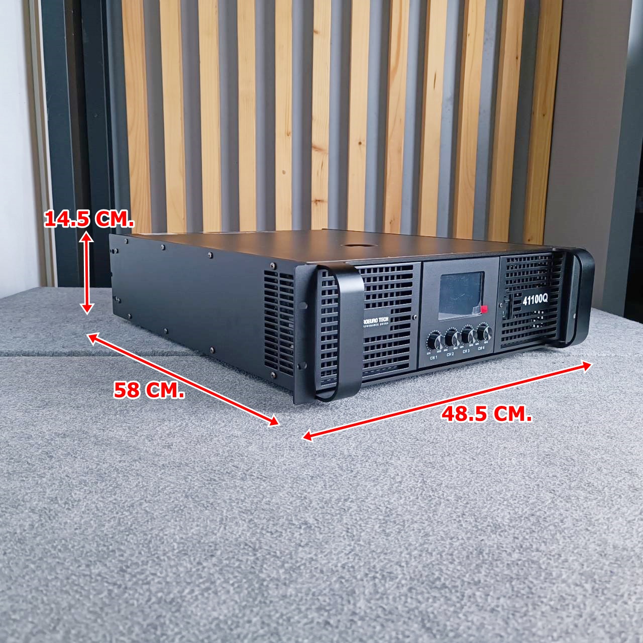 PROEUROTECH 41100Q POWERAMP4CH รุ่นใหม่มีจอ เพาเวอร์แอมป์ 4ch เครื่องขยายเสียง กำลังขยาย 1100 วัตต์ 41100 Q เอไอ-ไพศาล