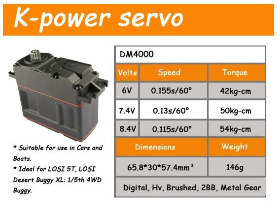 K Power Servo DM4000 ** waterproof 54kg