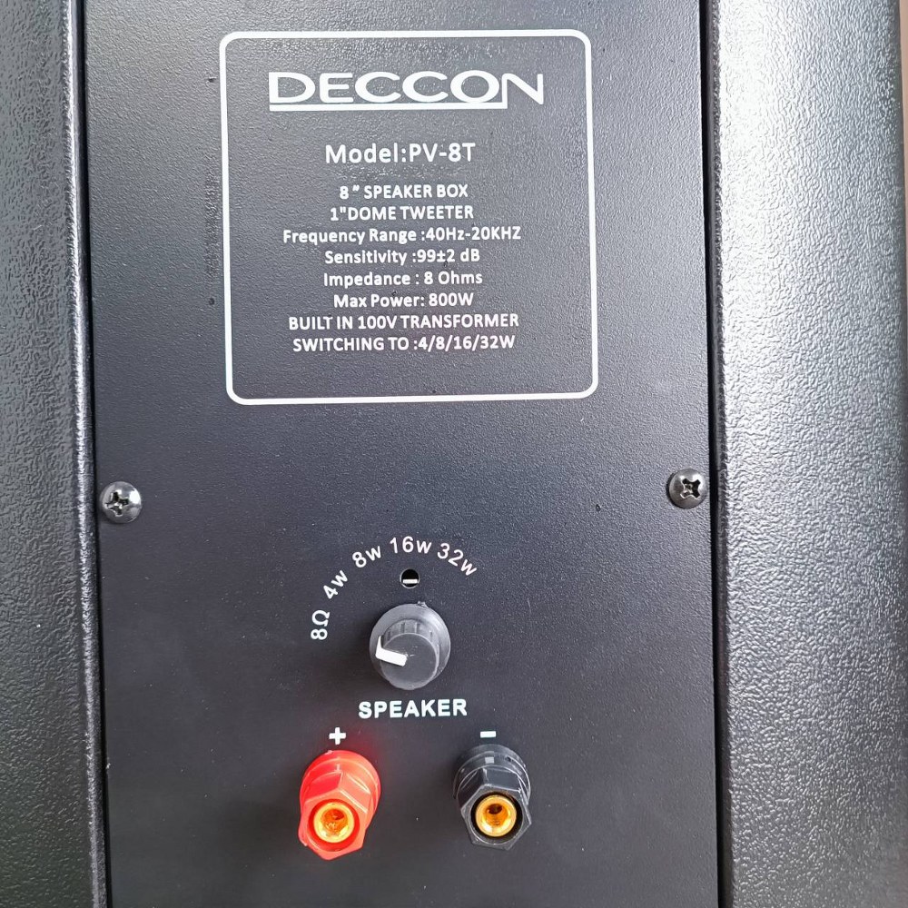 1คู่ ตู้ลำโพง แขวน 8นิ้ว DECCON PV8T มี LINE PV-8 T PV 8 ตู้ ลำโพง ติดผนัง ห้องเรียน ห้องประชุม เอไอ-ไพศาล