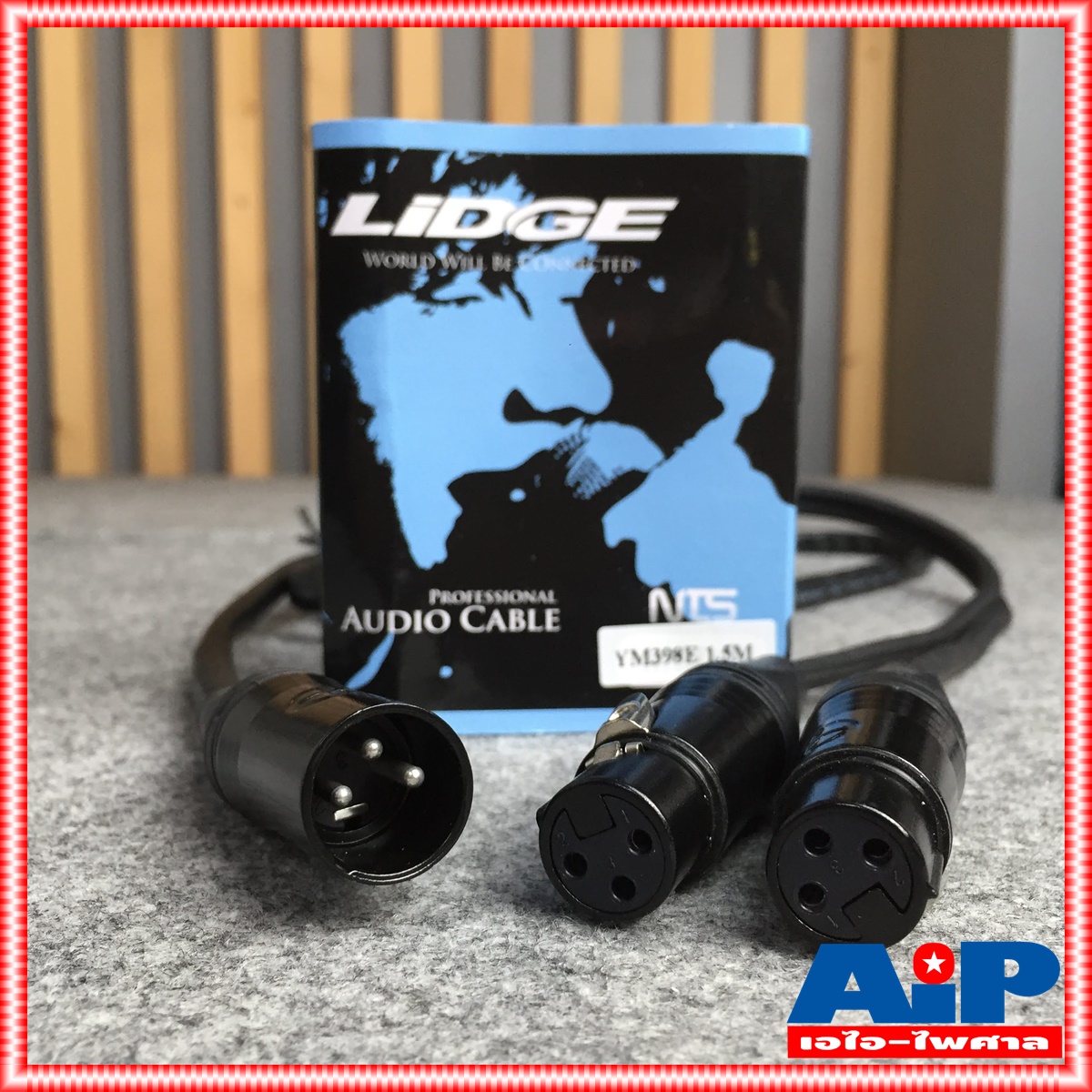 1.5เมตร LIDGE YM-398E สาย CANNON ตัวผู้ออก CANNON เมีย x2 Y สายสัญญาณ สัญญาณ เสียง สายแจ็ค YM398 YM-398 YM 398 E เอไอ-ไพศาล