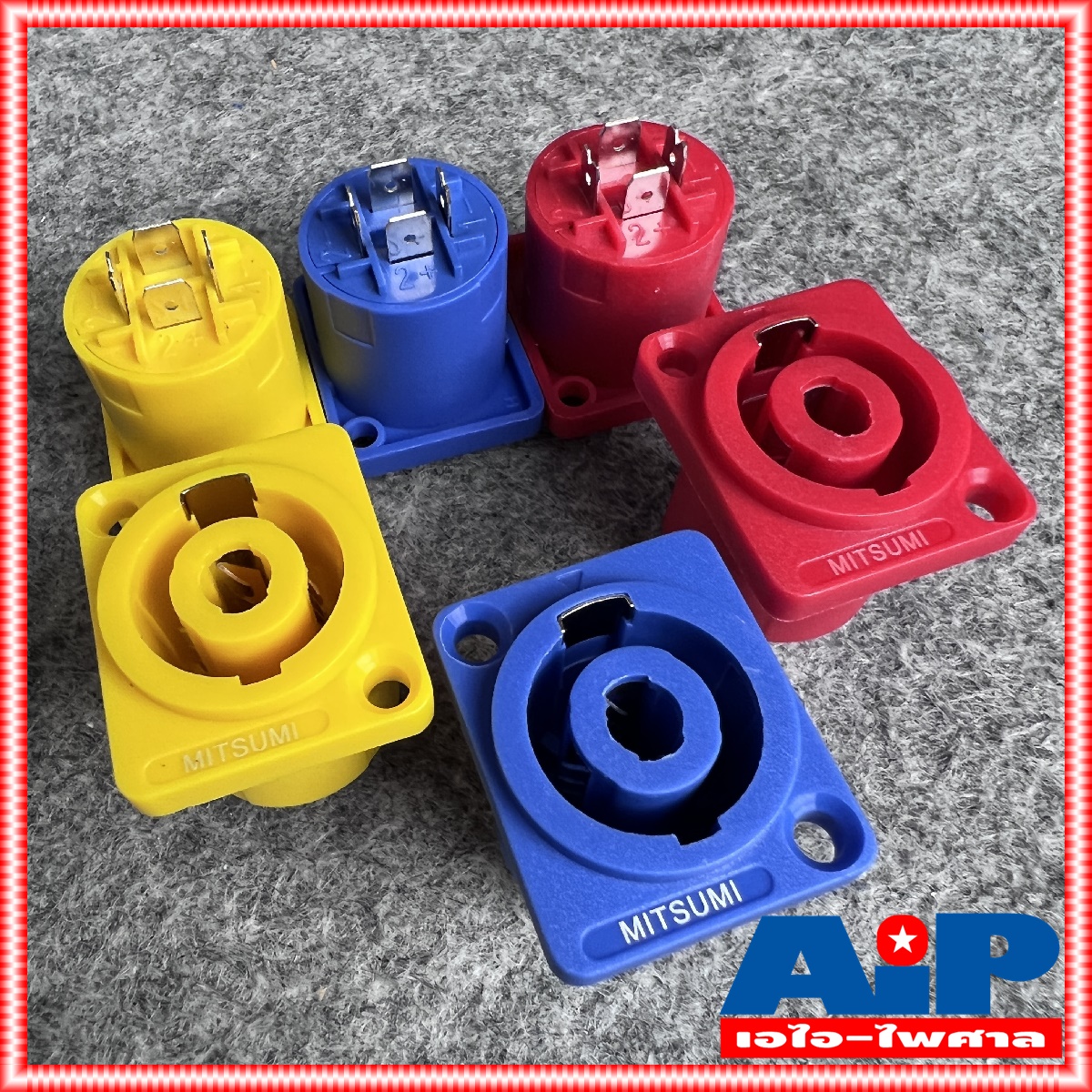 มี3สีให้เลือก MITSUMI 912S06EX SPEAKON เมีย เหลี่ยมเล็ก สเปคค่อนเหลี่ยม สเปคค่อน ตัวเมีย เหลี่ยมเล็ก ขั้วสเปคค่อน