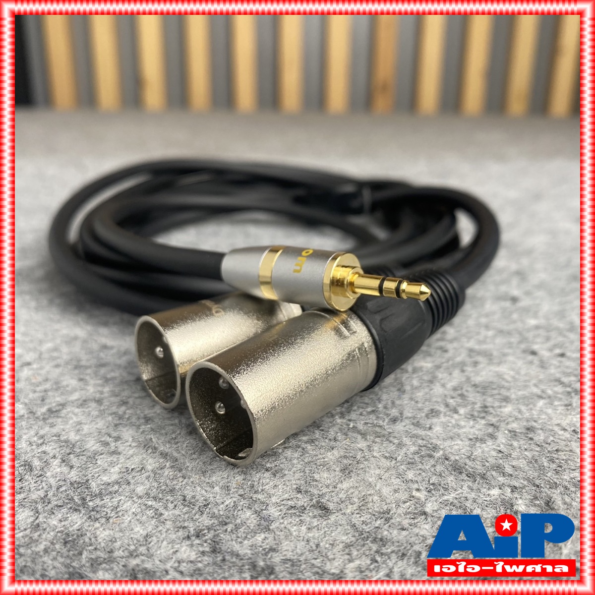 3เมตร DYNACOM J296/J304 สายTR-ST 3.5mmออกXLRผู้x2 สายสัญญาณเสียง สายสัญญาณสำเร็จรูป สายP.TR-ST 3.5mmออกCANNONผู้x2 เอไอ-ไพศาล